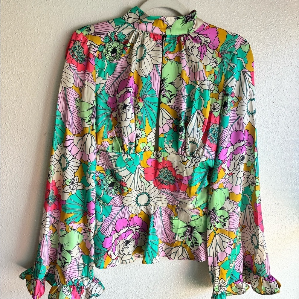 ASOS Colorful Floral Fitted Blouse